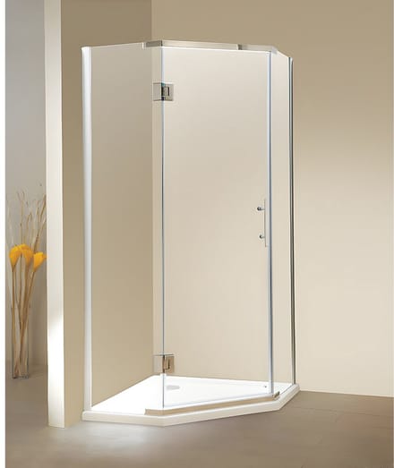 Vente-unique Douchewand met klapdeur - douchebak inbegrepen - ARDIA - 90 x 90 x 185 cm