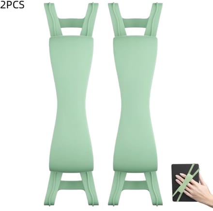 2 stuks - Comfortabele handriem - Siliconen handriem houder - Geschikt voor Kindle, e-reader en tablets - groen - 19×4×2,5 cm
