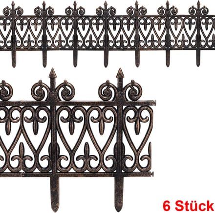 Deuba Borderrand Kunststof – 6 Stuks = 190cm UV-bestendig - Bruin