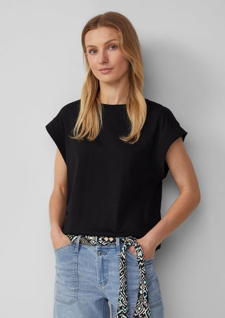 s.Oliver - female - T-shirt in een relaxed fit met oversized schouders