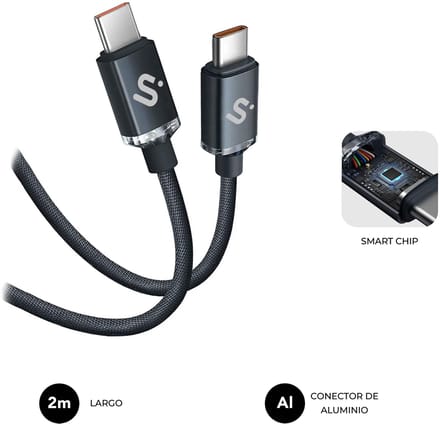 SUBBLIM SUBCAB-C06002 USB-kabel USB 2.0 2 m USB C Zwart