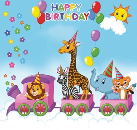 Lunch servetten Happy Birthday Train - Maki - 33x33 cm