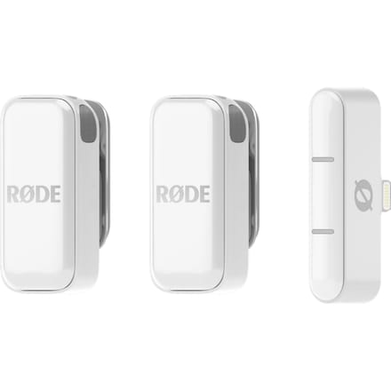 Dasspeld Draadloze microfoonset Rode Wireless Micro Lightning White Zendmethode:Draadloos Incl. windkap