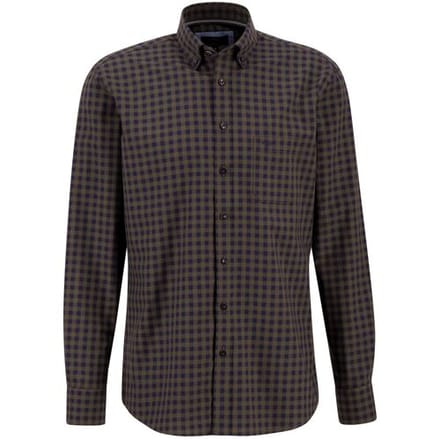 Fynch-Hatton Overhemd Allover Check Button Down Deep Forest / male