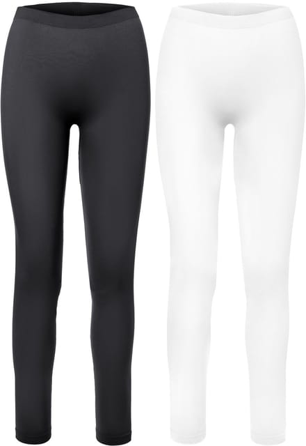 Ladeheid Dames Thermobroek 2 Pack - Sport - Lang - Sporbroek - Polyamide – Zwart/Wit – S - LA-LA40-261-TMPW-2B