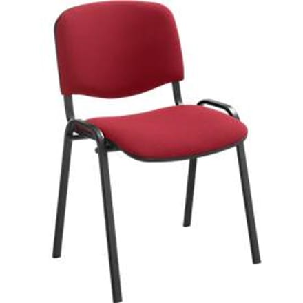 Bezoekerstoel ISO BASIC – stapelbaar - zwart onderstel - bordeaux