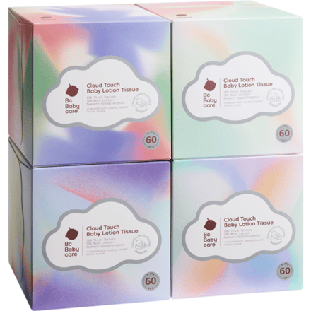 Bc Babycare Lotion Tissue 4 × 60 = 240 stuks, 5-laags