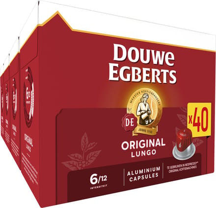 Douwe Egberts Lungo Original Koffiecups - Intensiteit 6/12 - 5 x 40 capsules
