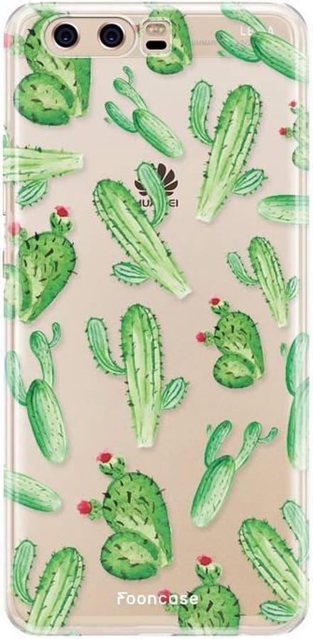 Fooncase Hoesje Geschikt voor Huawei P10 - Shockproof Case - Back Cover / Soft Case - Cactus