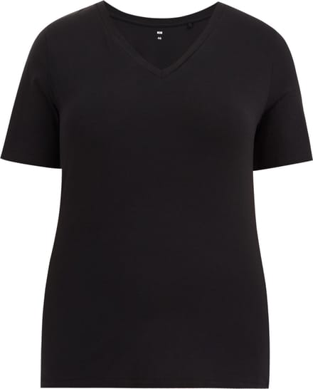 WE Fashion Dames T-shirt met V-hals - Curve