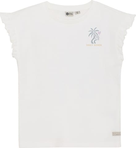 Daily7 Zomer T-shirt S/S meisjes - wit - print