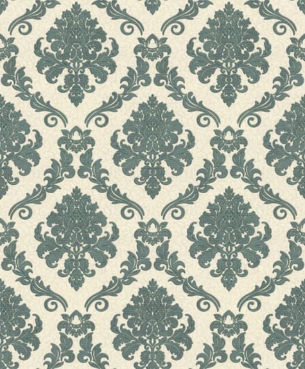 Barok Vliesbehang Groen Wit met Glitter – Hotel Chic | Palitra 1368-17