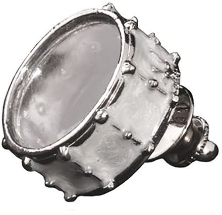 Music Gifts - Speldje Snare Drum 3-D - Verzilverd - Gedetailleerd