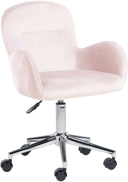 PRIDDY - Bureaustoel - Roze - Fluweel