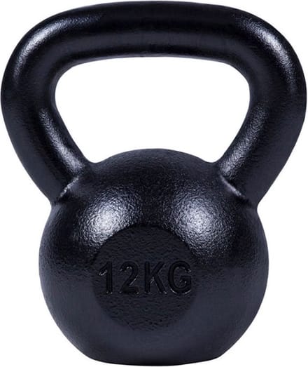 Gorilla Sports - Kettlebell - Gietijzer - Extra Stabiel - Zwart - 12 kg