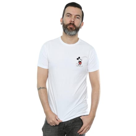 Disney Heren Mickey Mouse Kickin Retro Borst T-shirt (Wit)