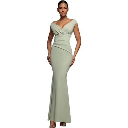 Off-shoulder jurk dames Goddiva Maxi