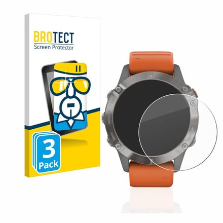 BROTECT - Glas Screenprotector voor Garmin Fenix 6 / 6 Pro / 6 Pro Solar - Gehard Beschermglas 9H 3 Stuks
