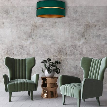 Duolla Plafondlamp Duo, groen/goud Ø 60 cm, 1-lamp