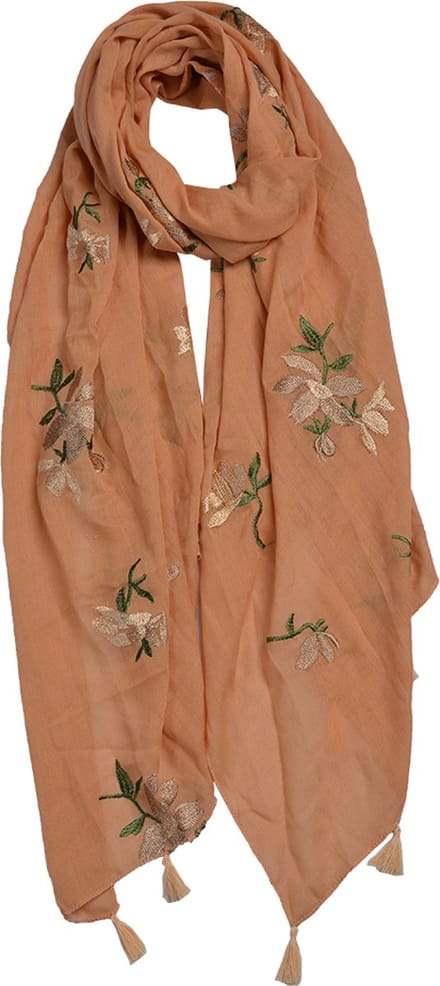 Juleeze Sjaal Dames Print 70x180 cm Geel Synthetisch Bloemen