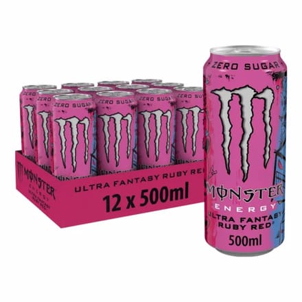 Monster Energy Ultra Fantasy Ruby Red - 12 x 500 ml blikjes - Zero Sugar