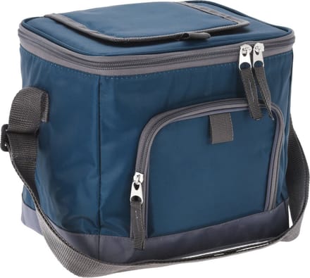 Strand/camping koeltas - schoudertas model - L22 x B18 x H22 cm - 2 vakken - blauw