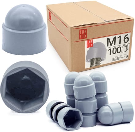 LUN FIX - Schroefkap - Zeskant Dekking - M16 - 100 Stuks - Beschermkappen
