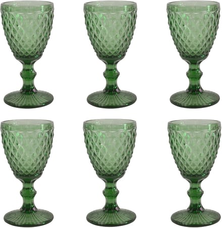 Medard de Noblat - Diamond - Wijnglas 20 cl - Groen - 6 delig