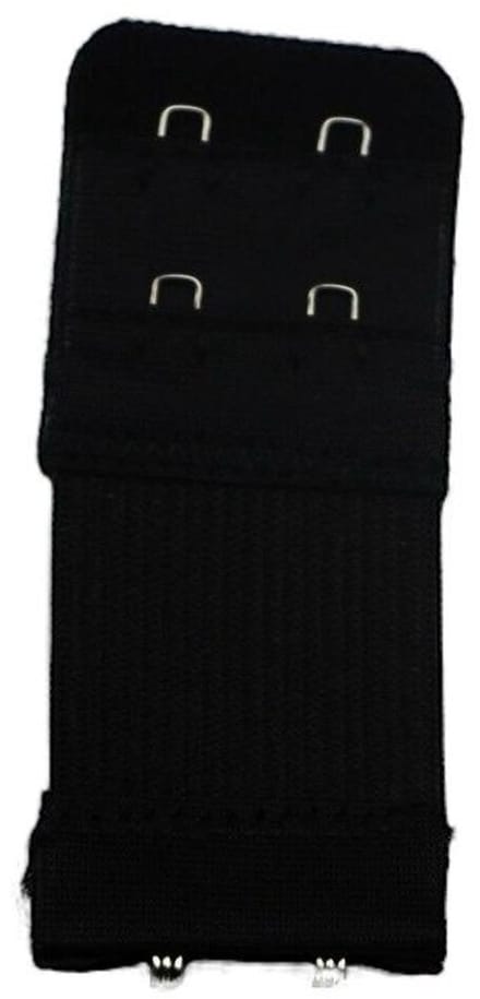 2x Beha verlengstuk - 2 Haaks - Elastisch - BH extender - Beha band verlengen - Universeel - Zwart - Jonyx
