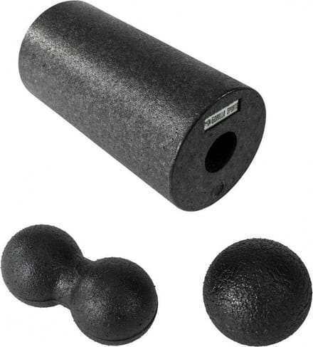 Gorilla Sports Fascia set van 3 - Triggerpoint bal - Massage roller - Zwart