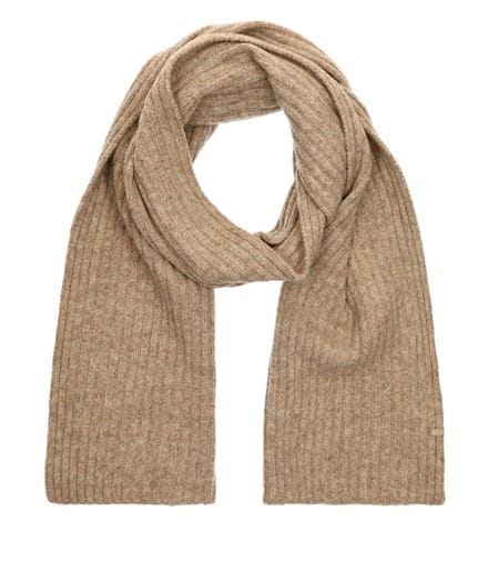 Manfield - Heren - Beige sjaal met ribbel details - Maat 1