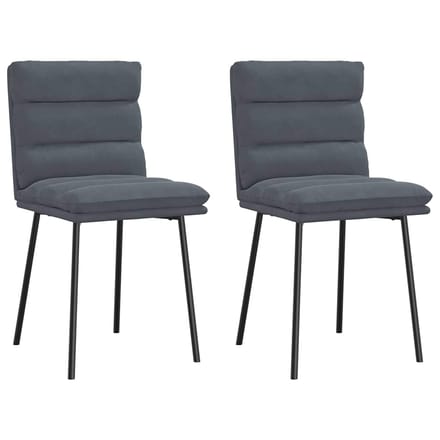 vidaXL - Eetkamerstoelen - 2 - st - fluweel - donkergrijs