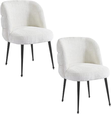 Kadirelli - Eetkamerstoel - Set Van 2 - Wit - Microfiber Stof - Microvezel - Modern - Hotel Chique