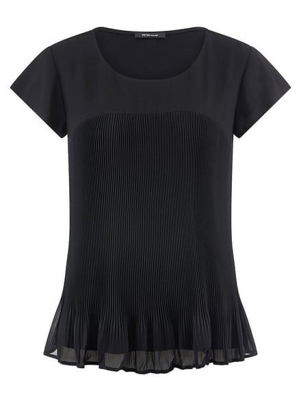 Shirt lange kapmouwen Van Peter Hahn zwart