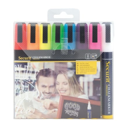 Krijtstift Securit SMA-510 schuin ass 2-6mm blister à 8st
