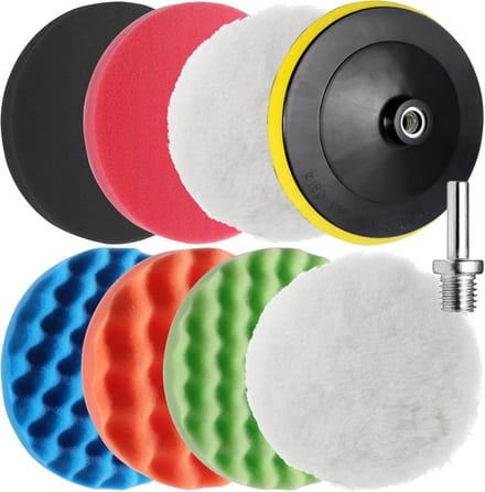 Polijst Sponges - Schuim Pads - Auto Polijsten - 9 Delige Set - 180 mm - Multicolor