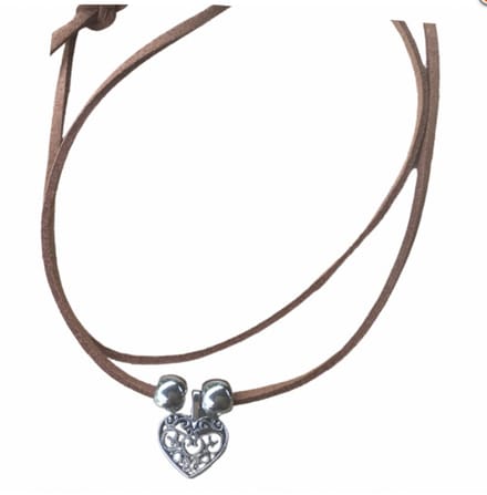 Enkelbandje-Wikkel-Filigraan Hart-Bruin - Charme Bijoux