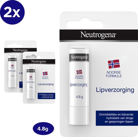 Neutrogena Lippenbalsem SPF4 - Noorse Formule - voor droge en beschadigde lippen - 2 x 4.8gr