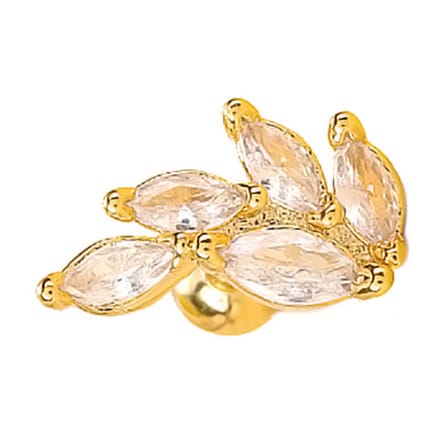 Oorpiercing met Zirkonia - RVS - 12 mm - Goudkleurig
