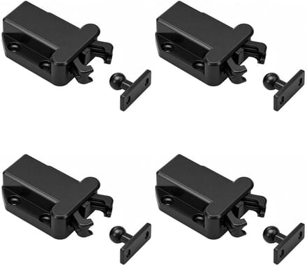4 stuks push-open sluiters, zwart