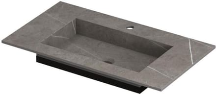 INK Post Wastafel Keramische Slab Envelop Bak met 1 Kraangat - 800x450x10 mm - Armani Grey Mat