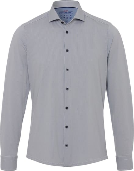 Pure The Functional Shirt Patroon Donkerblauw - Maat 43 - Heren - Overhemden Formeel