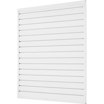 4 x 4 ft Lamellenwandpanelen PVC Wit Garage Lamellenwand met Modulair Ontwerp