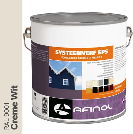 Afinol Systeemverf-Schakelverf Creme Wit (RAL 9001) 2,5 liter