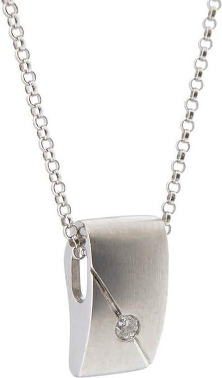 Wit gouden hanger met briljant