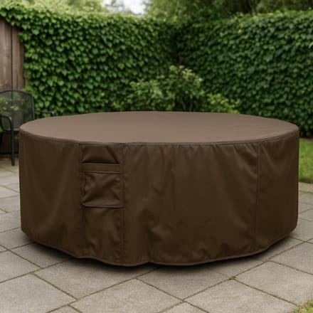 Tuinsethoes rond 600D Luxe Donker Bruin - ø120 x 68