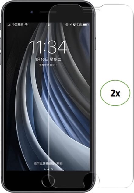 Screenprotector Geschikt voor Apple iPhone 7/8 en SE 2020/SE 2022 / 2x - Temperend gals- Beschermglas- geharde glas