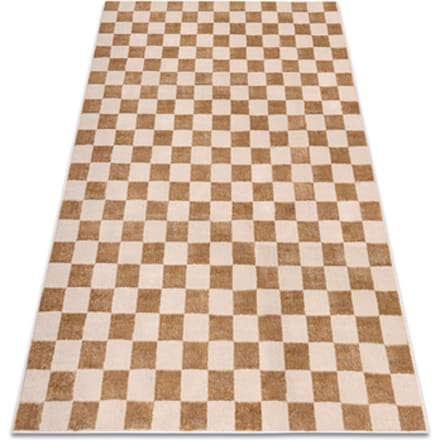 Kleden Rugsx Tapijt AURA EB112 beige - Schaakbord, structureel, 80x150 cm