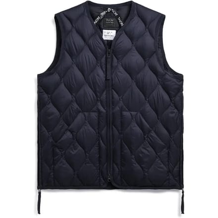 Mouwloze militaire donsjas met V-hals en rits in W Taion Soft Shell