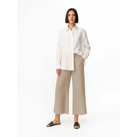 Damesbroek met wijde pijpen Haris Cotton Essentials Drawstring Waist